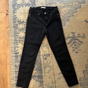 Madewell black high rise skinny jeans size 30